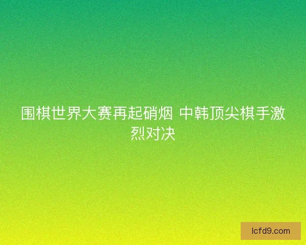 围棋世界大赛再起硝烟 中韩顶尖棋手激烈对决